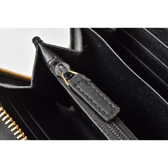 Saint Laurent Paris Wallet Long Wallet Round Zipper Leather Black - Picture 9 of 10
